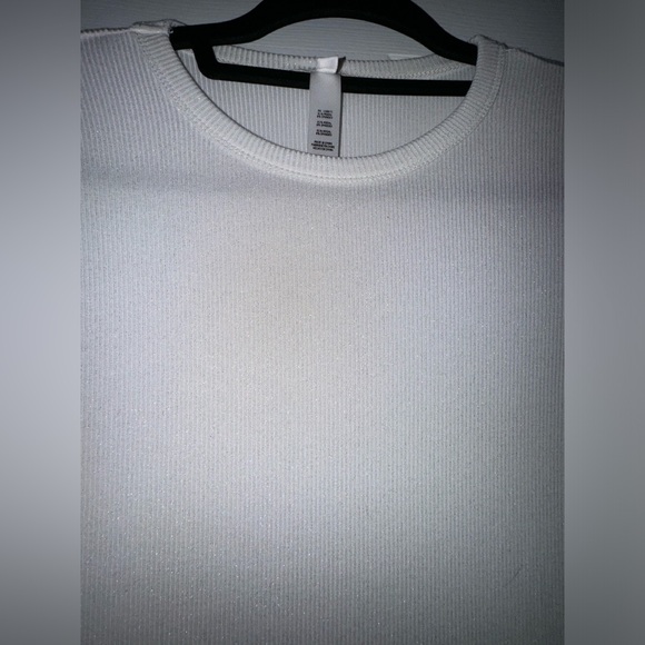 Skims Crewneck Soft Lounge Shimmer Dress in White - Picture 6 of 7